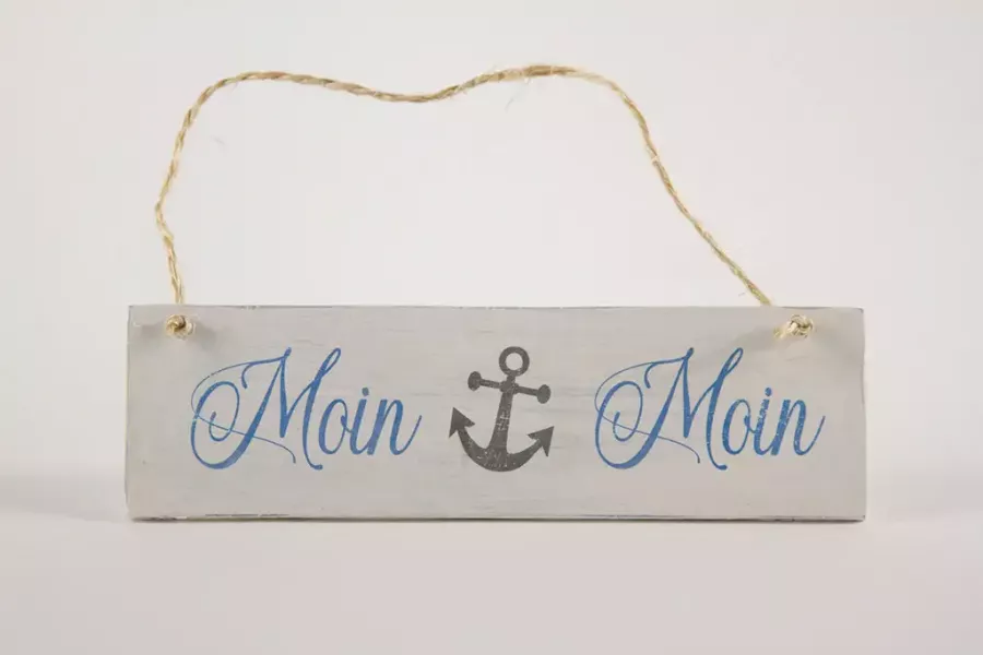 Preview: Deko-Schild aus Holz - Moin Moin