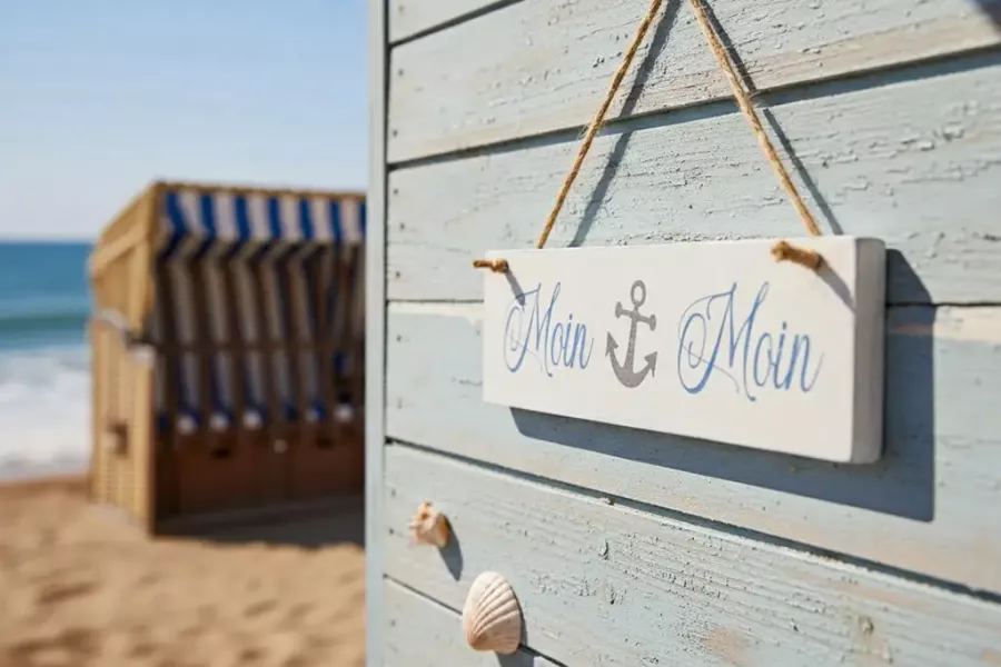 Deko-Schild aus Holz - Moin Moin