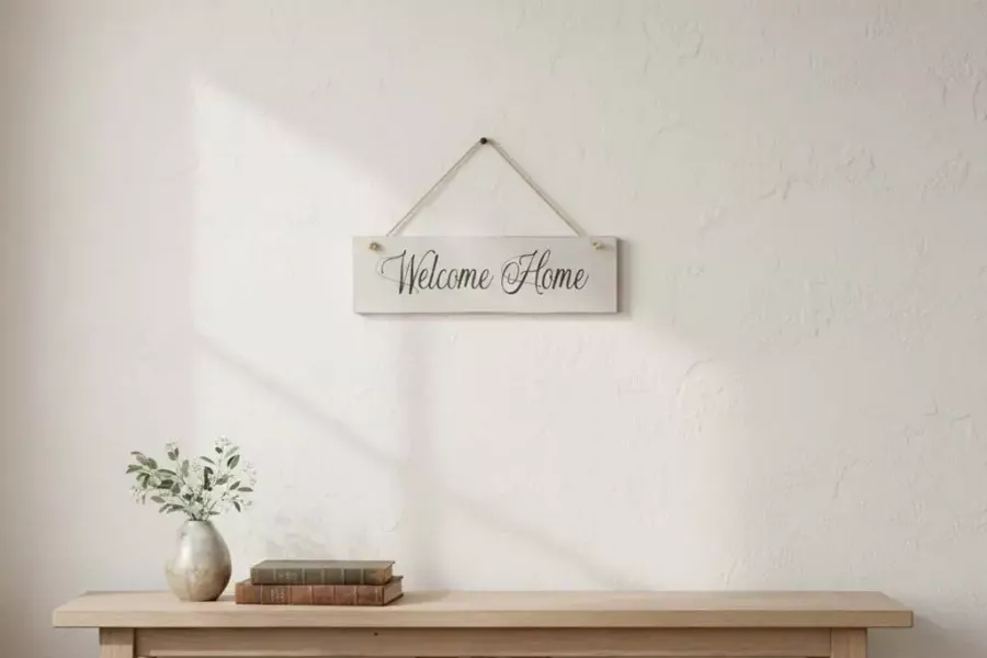 Deko-Schild aus Holz - Welcome Home