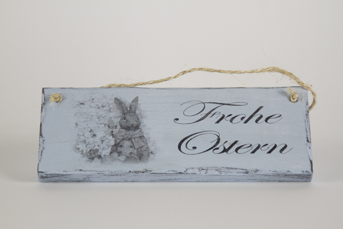 Deko Schild aus Holz Frohe Ostern