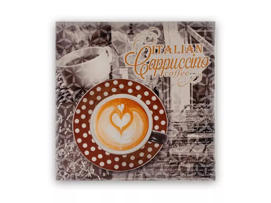 Wandbild „Italian Cappuccino“ – Vintage Kaffee-Wanddeko für Küche oder Café