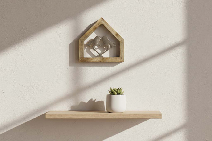 Preview: Metall Wandhänger Vogel im Haus – Deko für Wand oder Fenster im Landhausstil