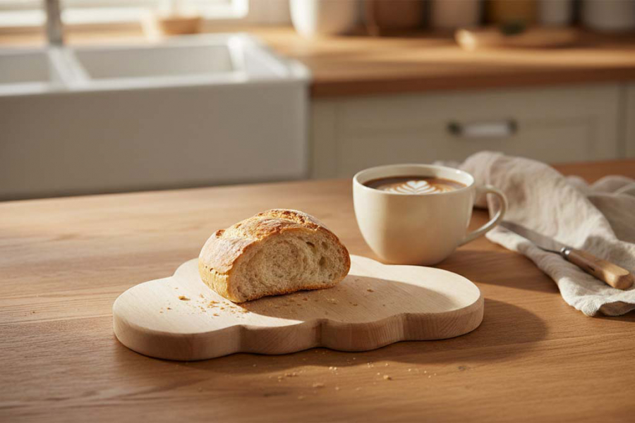 Preview: Holzbrettchen in Wolkenform – Frühstücksbrett für Kinder jetzt online kaufen