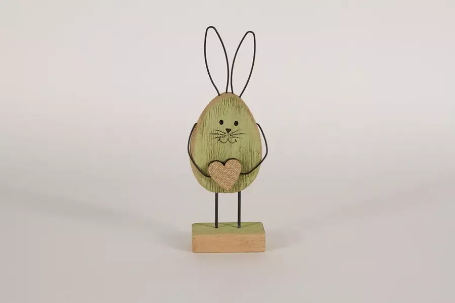 Preview: Hase aus Holz Metall grün 30 cm Frühlingsdeko jetzt kaufen