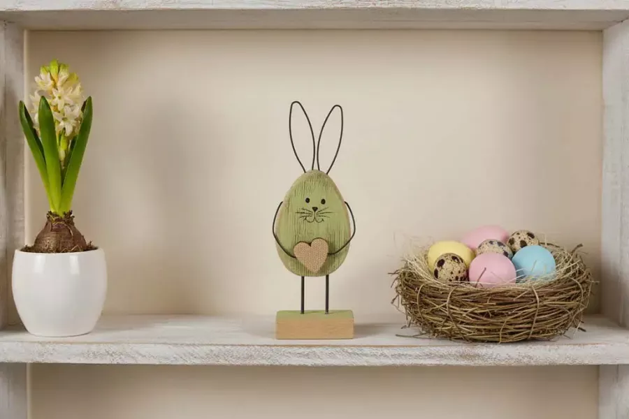 Hase aus Holz Metall grün 30 cm Frühlingsdeko jetzt kaufen