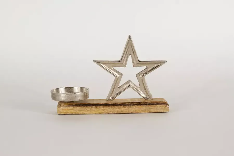 Preview: Kerzenhalter Stern Metall
