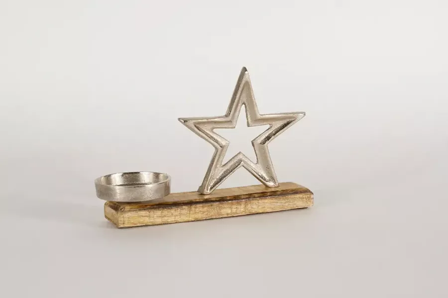 Preview: Kerzenhalter Stern Metall