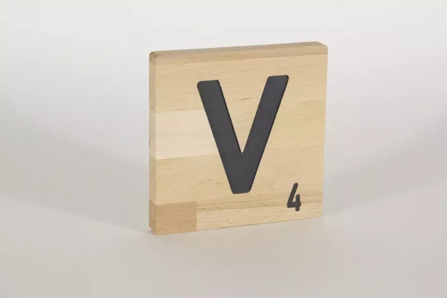Preview: Holzbuchstaben Buchstabensteine Buche V