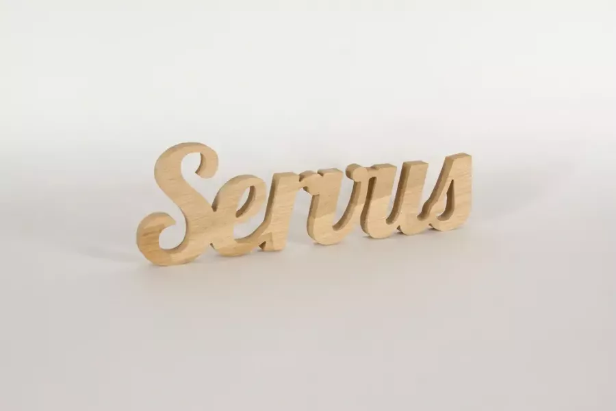 Preview: Begrüßungs-Schriftzug Servus aus Holz