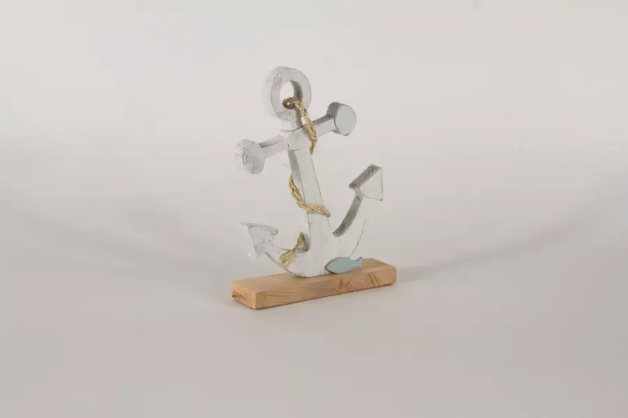 Preview: Anker weiss auf Sockel
