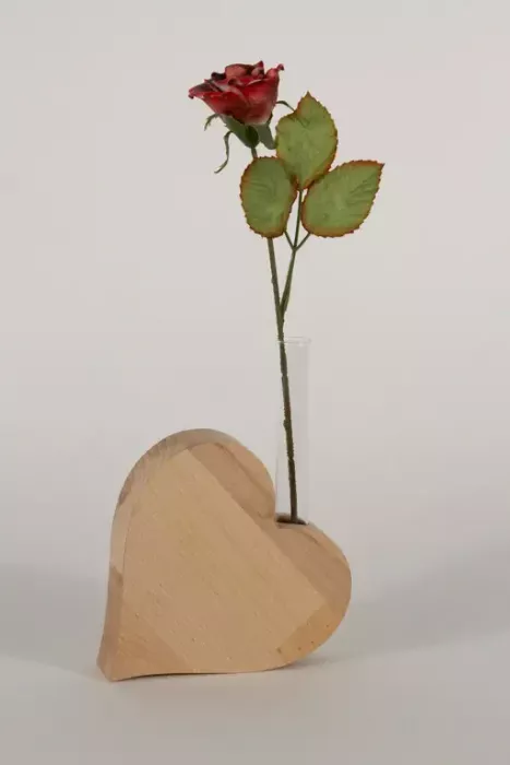 Preview: Herz aus Holz mit Glas – romantischer Kerzenhalter und Deko für Zuhause