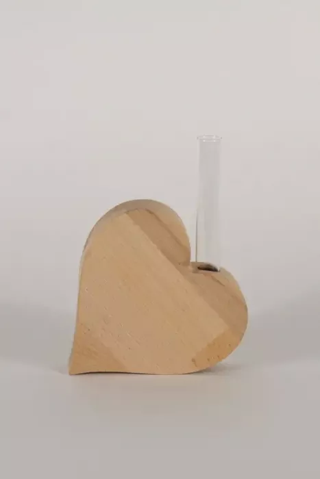 Preview: Herz aus Holz mit Glas – romantischer Kerzenhalter und Deko für Zuhause