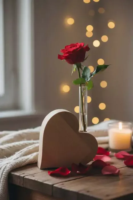Herz aus Holz mit Glas – romantischer Kerzenhalter und Deko für Zuhause