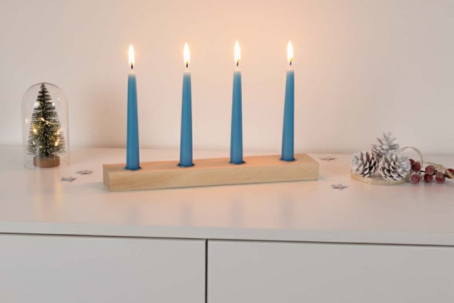 Preview: Kerzenbalken aus Buchenholz – natürliche und handgefertigte Deko