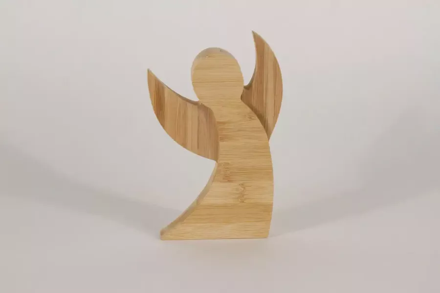 Preview: Engel aus Bambus Holz natürliche Dekoration