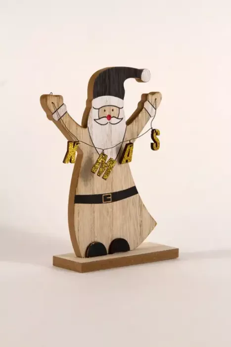 Preview: Weihnachtsfigur Nikolaus aus Holz – ideal für Regal oder Fensterbank