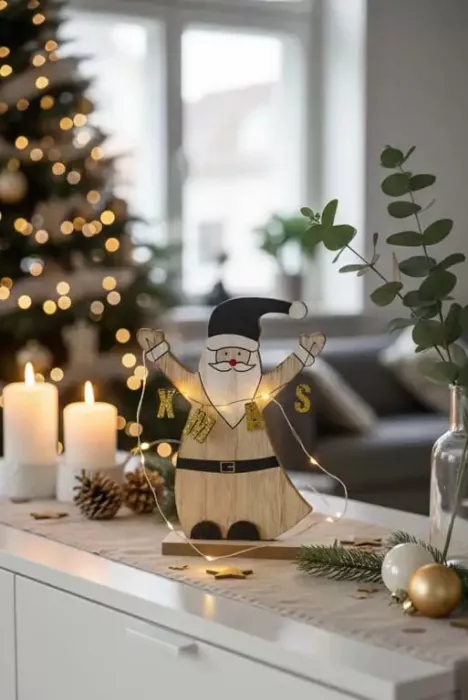 Weihnachtsfigur Nikolaus aus Holz – ideal für Regal oder Fensterbank
