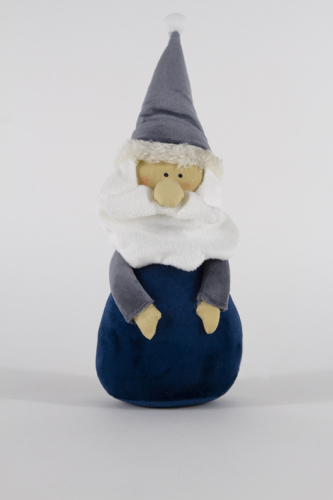 Nikolaus aus Textil mit Sack 30cm blau
