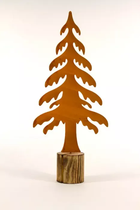 Preview: Tannenbaum aus Metall rostig für Garten- und Terrassendeko