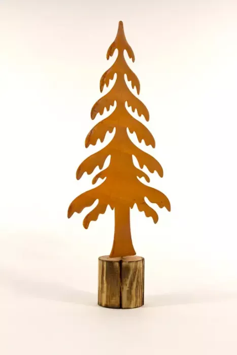 Preview: Rustikaler Edelrost Weihnachtsbaum aus Metall für Außenbereich