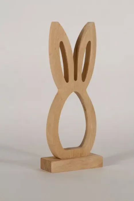 Preview: Osterhase Silhouette Buche Holz minimalistische Frühlingsdeko
