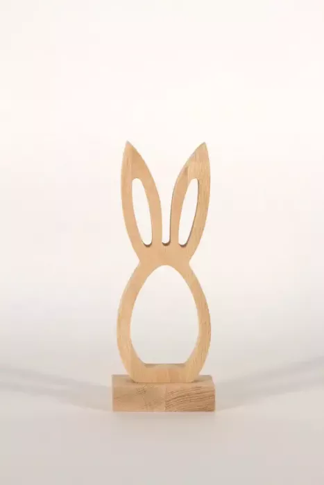 Osterhase aus Holz Silhouette Buche 19 cm