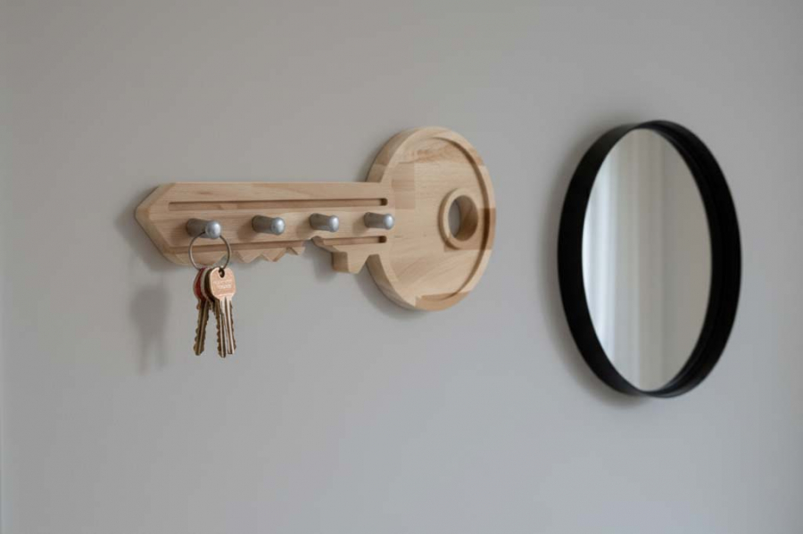 Preview: Schlüsselbrett aus Holz Buche