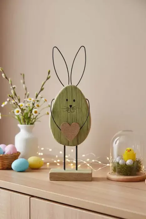 Hase aus Holz und Metall grün 30 cm naturholz jetzt kaufen