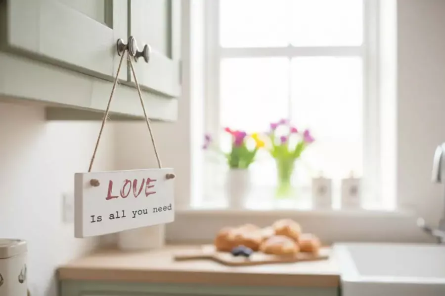 Deko-Schild „Love is all you need“ aus Holz – rustikale Vintage Wanddekoration mit handgefertigtem Look