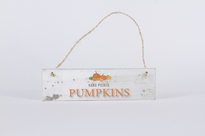 Deko Schild aus Holz Hand Picked Pumpkins
