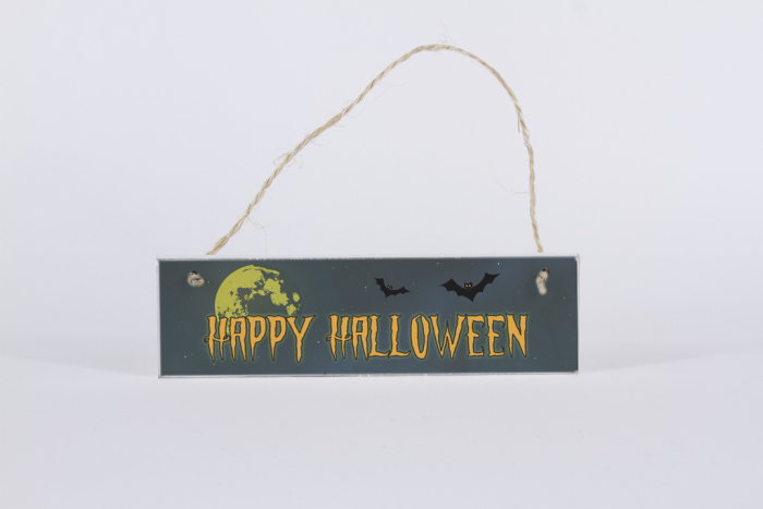 Deko Schild aus Holz Happy Halloween