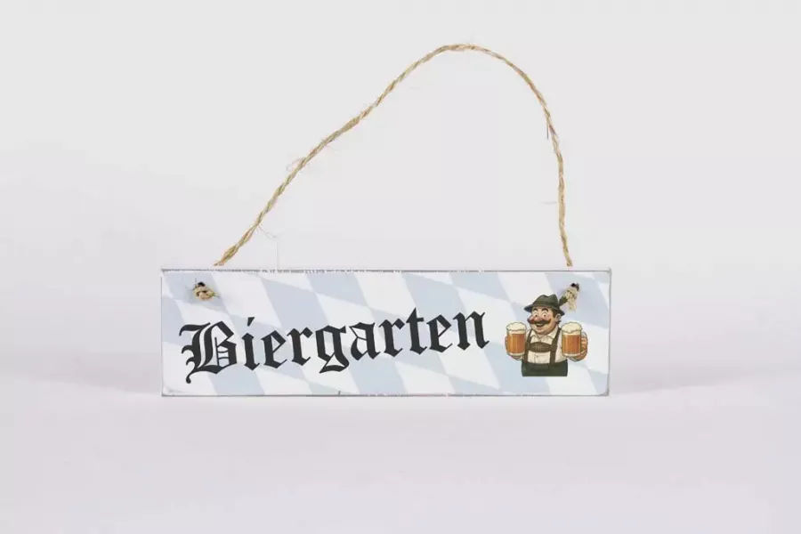 Preview: Deko Schild aus Holz Biergarten