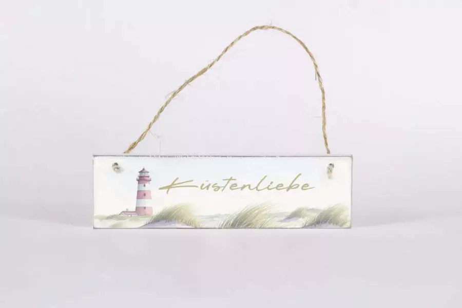 Preview: Deko Schild aus Holz Küstenliebe