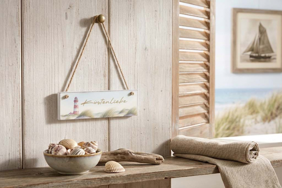 Deko Schild aus Holz Küstenliebe