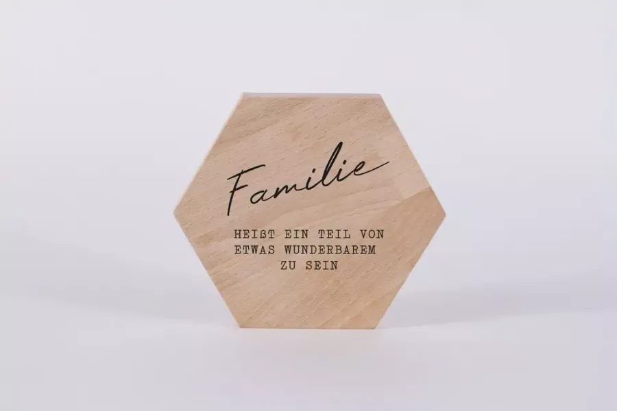 Preview: Holzbild Familie Heißt ein Teil 15cm Buche