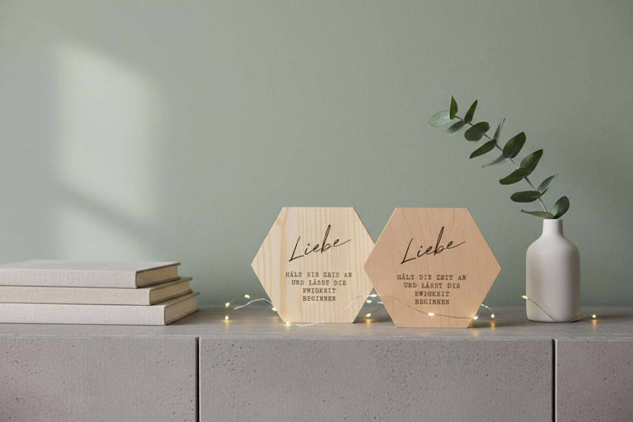 Preview: Holzbild Liebe hält die Zeit an 15cm