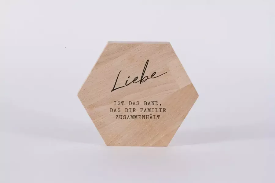 Preview: Holzbild Liebe ist das Band 15cm Buche