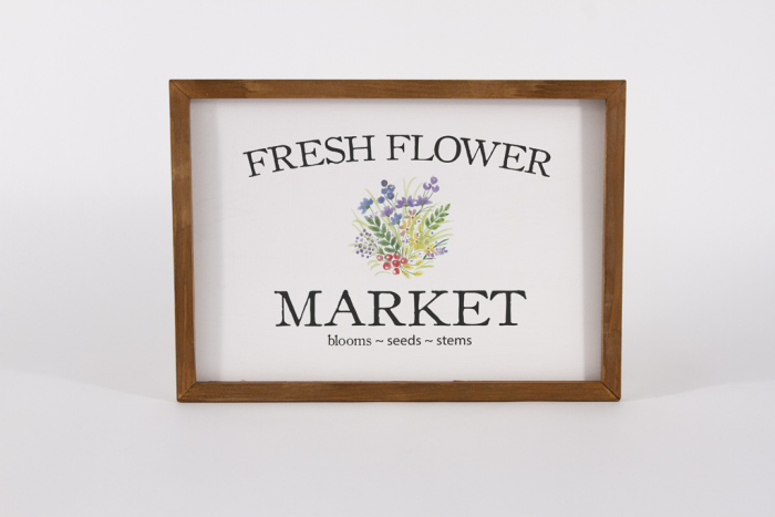 Wandbild Holz Fresh Flower Market