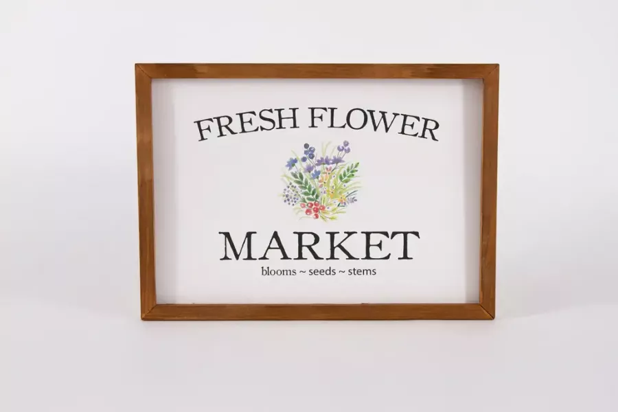 Preview: Wandbild Holz Fresh Flower Market