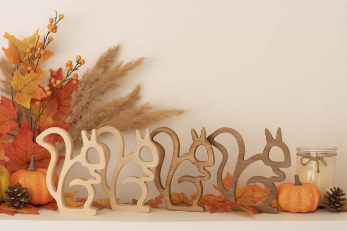 Eichhörnchen aus Holz Silhouette