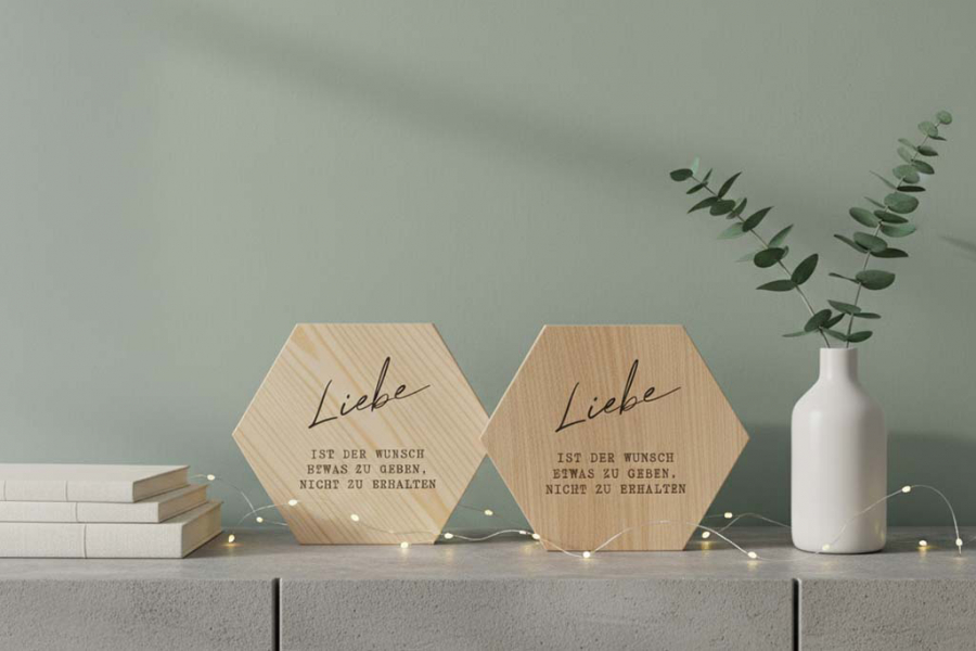 Preview: Holzbild Liebe ist der Wunsch 15cm