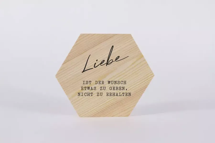 Preview: Holzbild Liebe ist der Wunsch 15cm Kiefer