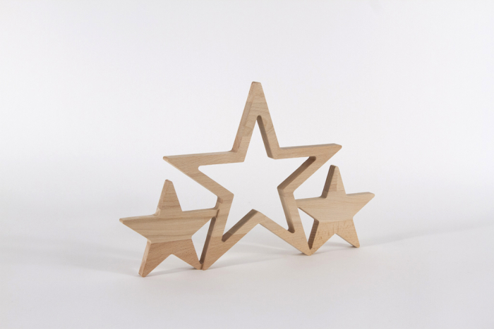 Sterne aus Holz Buche