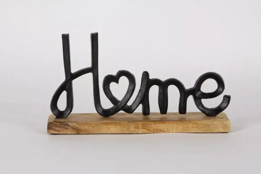 Preview: Moderner Schriftzug Home aus schwarzem Metall