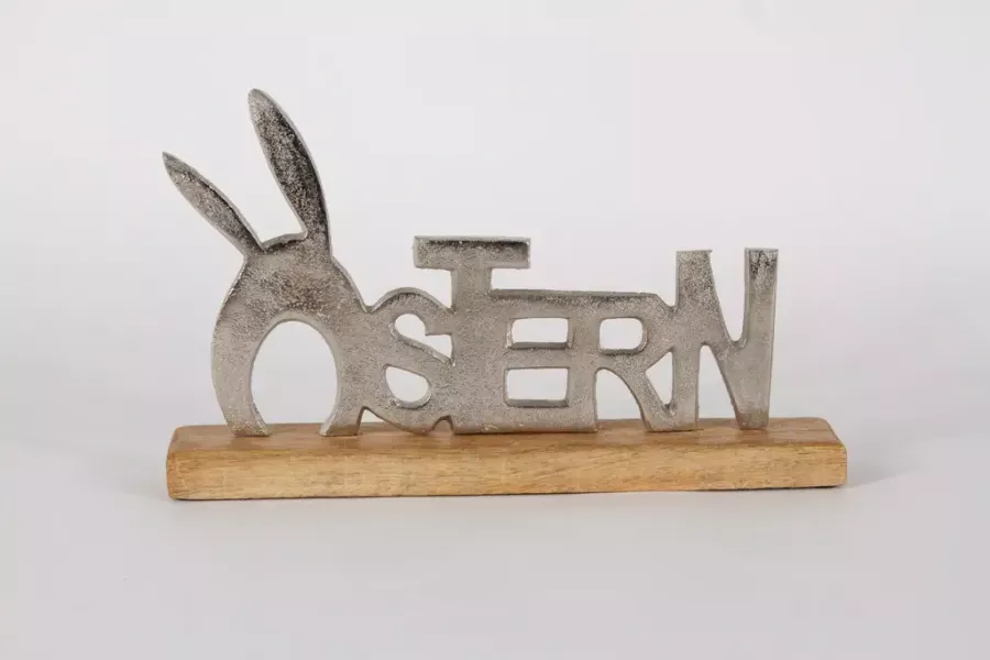 Preview: Schriftzug Ostern aus Metall silber