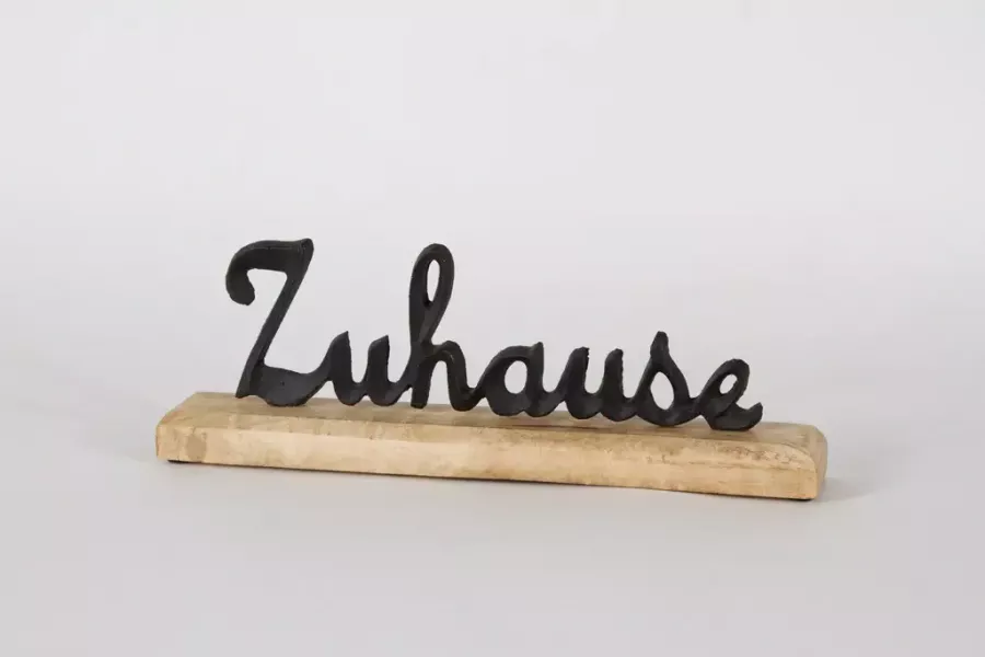 Dekorativer Schriftzug Zuhause Metall schwarz für Eingangsbereich