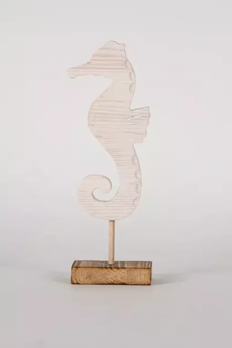 Preview: Seepferdchen aus Holz – maritime Dekoration für Wohnzimmer und Bad