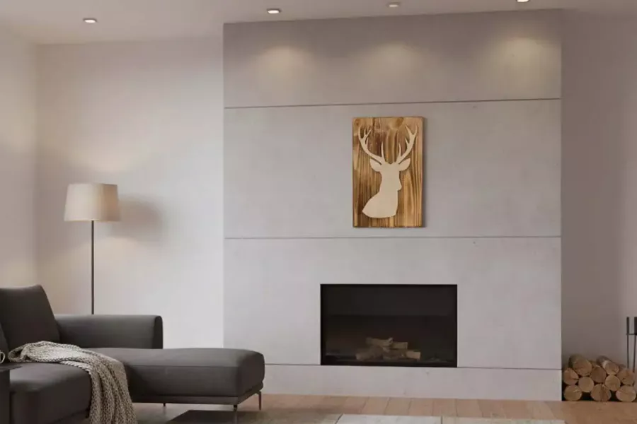 Rustikales Wandbild Hirsch aus Holz – nachhaltige Naturdeko für Zuhause und Terrasse