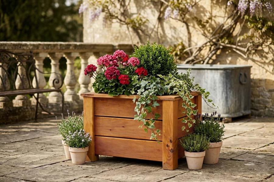 Preview: Pflanzkübel aus Douglasienholz