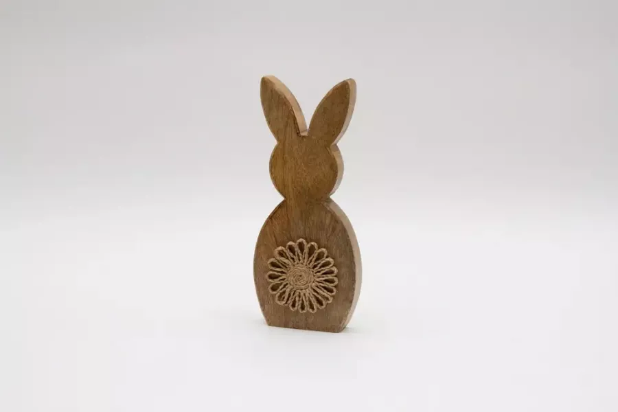 Preview: Osterhase Dekoration Mangoholz groß Geschenkidee Frühling bestellen